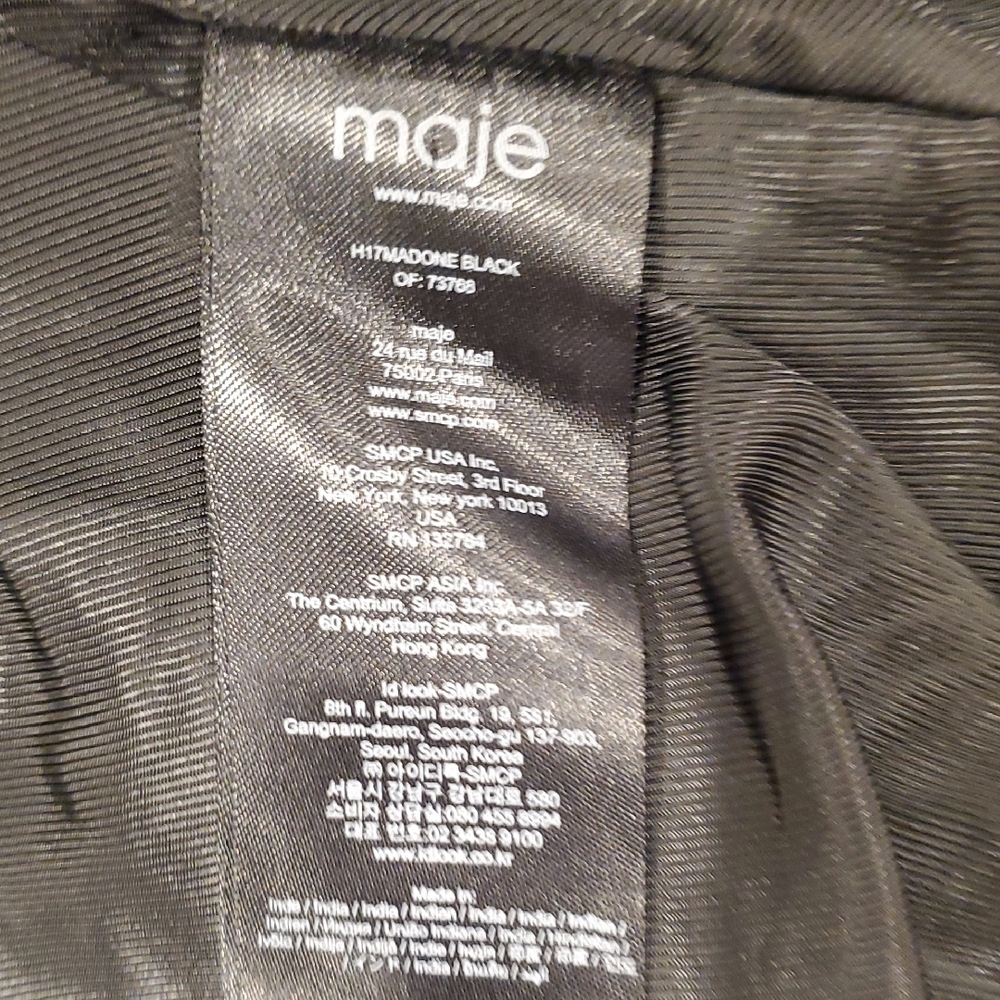 Maje Sleek Black Leather Jacket - Picture 7 of 11